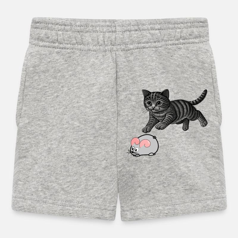 jeu du chat et de la souris - Short Bébé - gris chiné