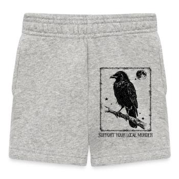 Support your local Murder - Krähe - Baby Shorts - Grau meliert - Vorne