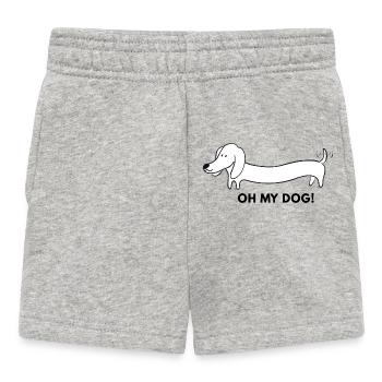 Langer Dackel Cartoon - Baby Shorts - Grau meliert - Vorne