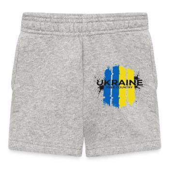 Ukraine Free Country Flag Art - Baby Shorts - heather grey - Front