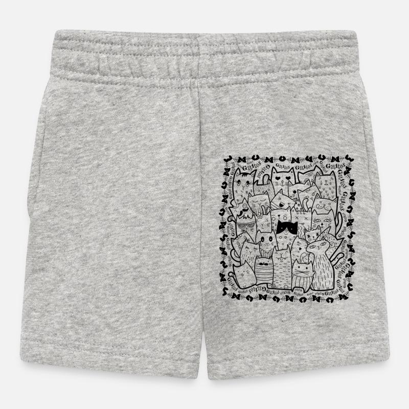 Chats V1N - Short Bébé - gris chiné