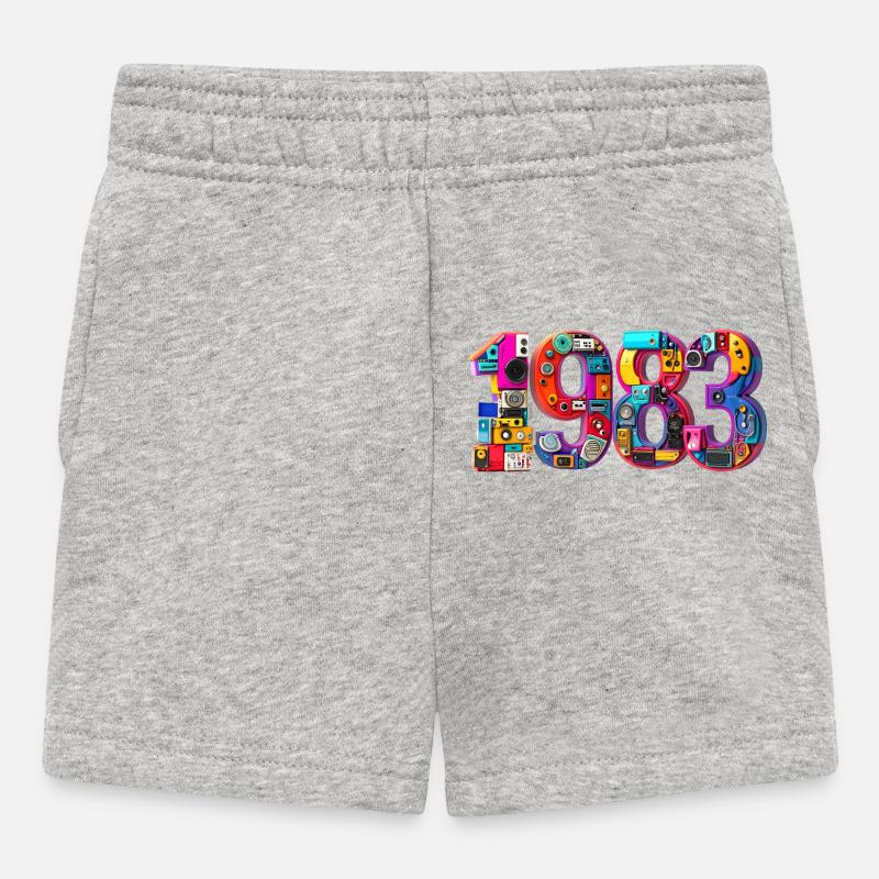 1983 – Mariage, date de naissance, année, diplôme d’études secondaires - Short Bébé - gris chiné
