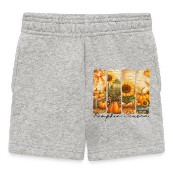 Kürbis Saison Herbst Motiv - Baby Shorts - Grau meliert - Vorne