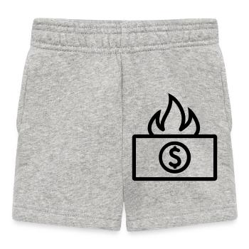 Geld verbrennen - Baby Shorts - Grau meliert - Vorne