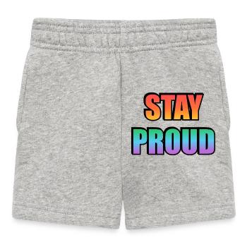 Stay Proud Gradient Text Design - Baby Shorts - heather grey - Front