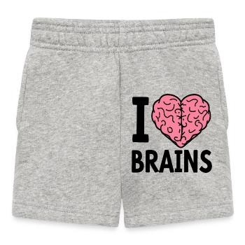I Love Brains Zombie Saying - Baby Shorts - heather grey - Front