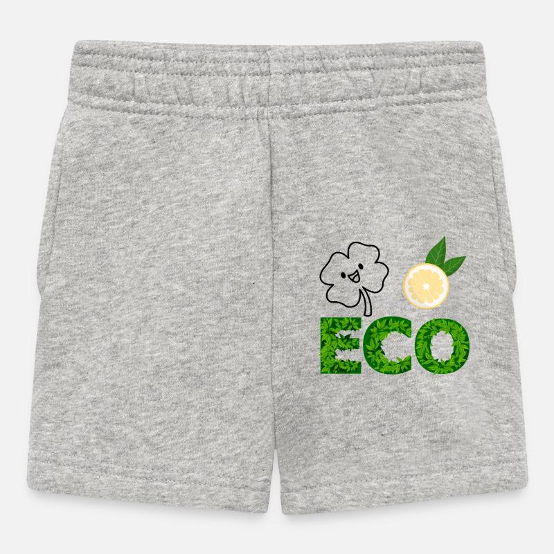 Eco Leaf Letters with Lemon Slice - Baby Shorts - heather grey