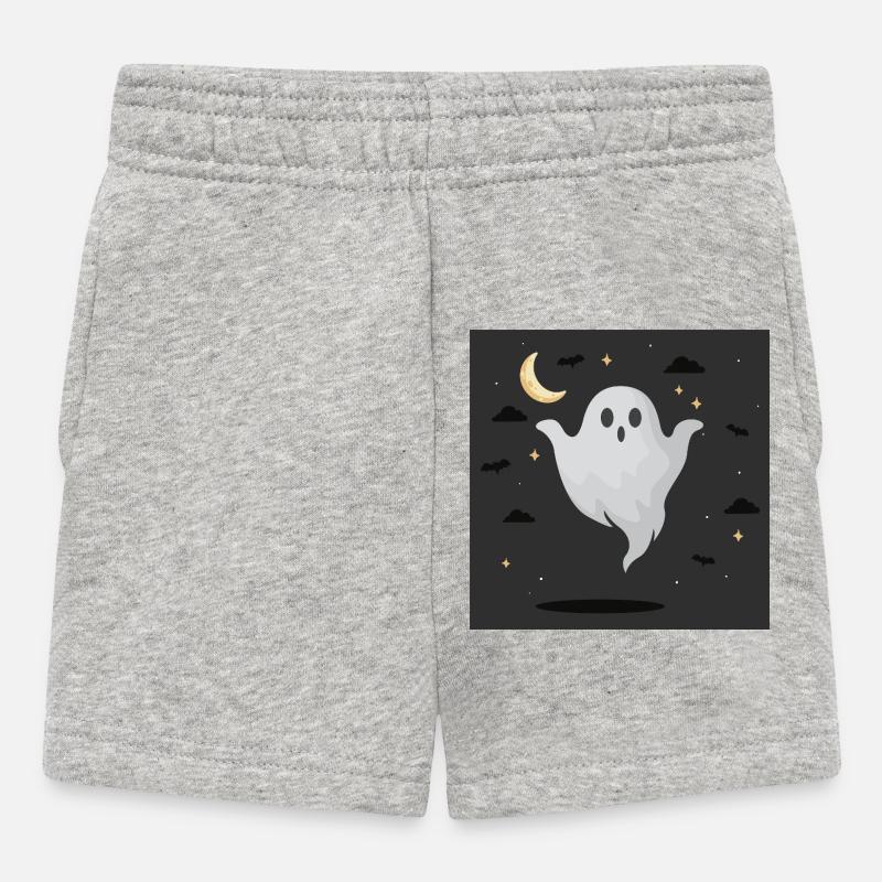 Fantôme nocturne sur fond sombre - Short Bébé - gris chiné