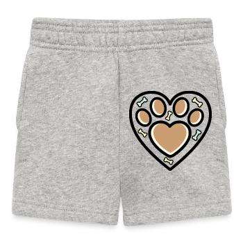 Dog Lover Dogs Heart - Baby Shorts - heather grey - Front