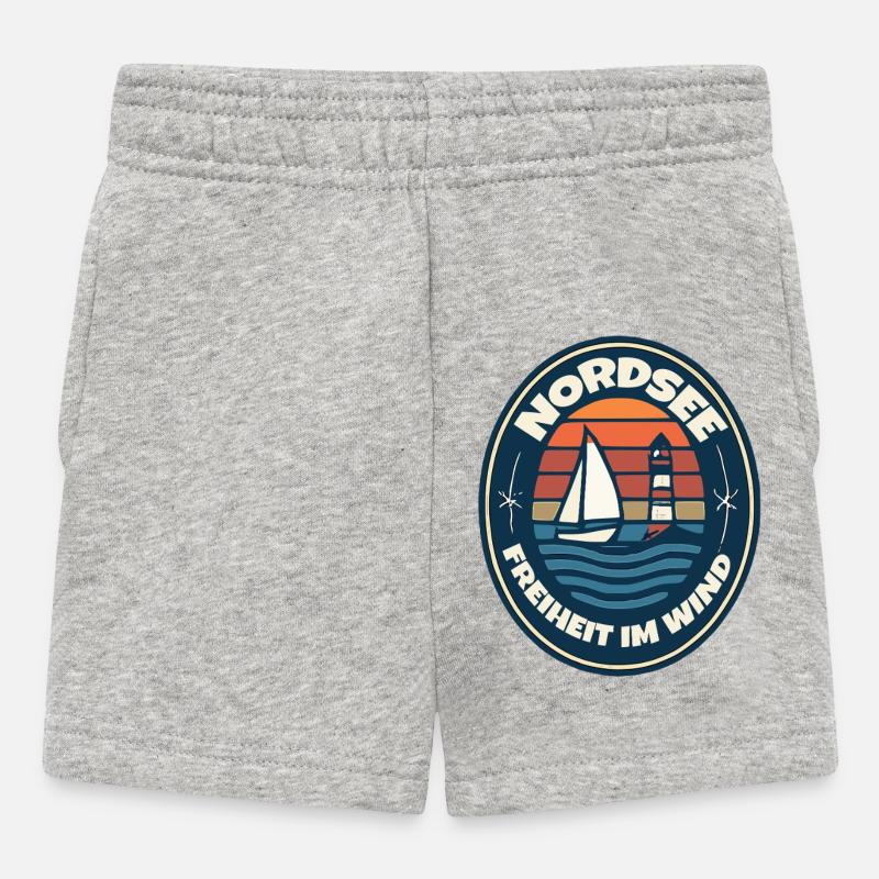 Rêve de navigation La liberté dans le vent - Short Bébé - gris chiné