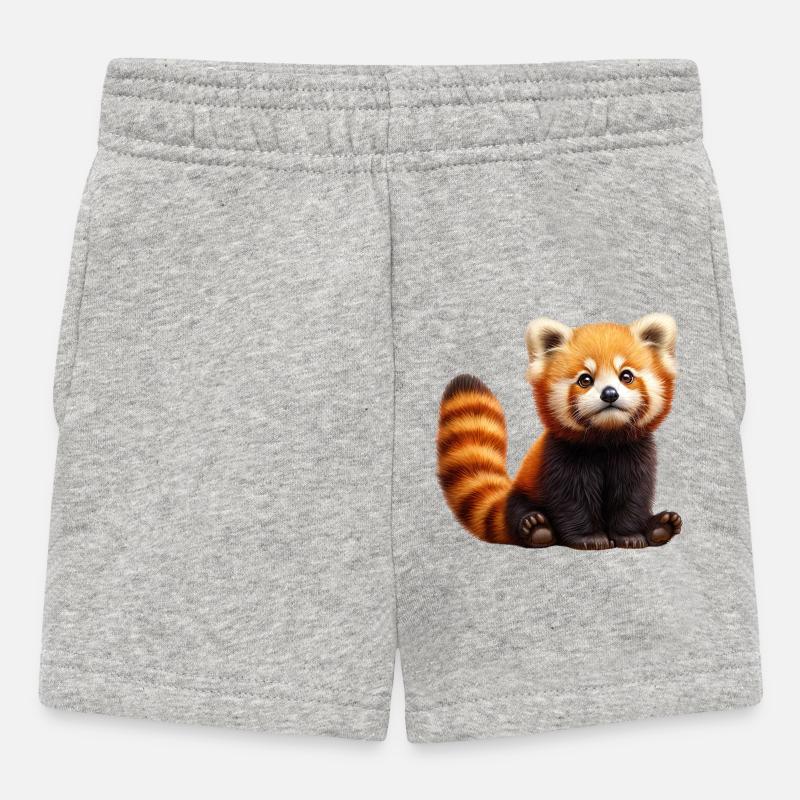 Panda Roux Peluche Adorable - Short Bébé - gris chiné