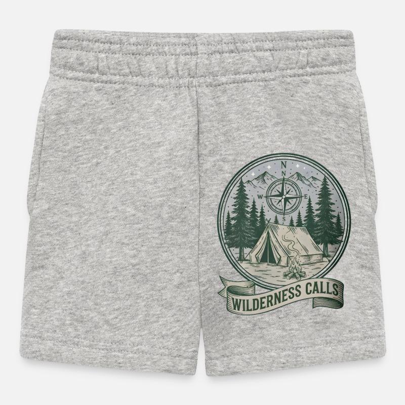 Wilderness Calls Compass Camp - Baby Shorts - heather grey