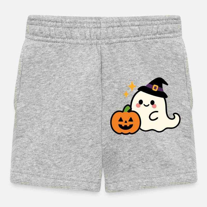 Mignon mais effrayant - Halloween Kawaii Ghost - Short Bébé - gris chiné