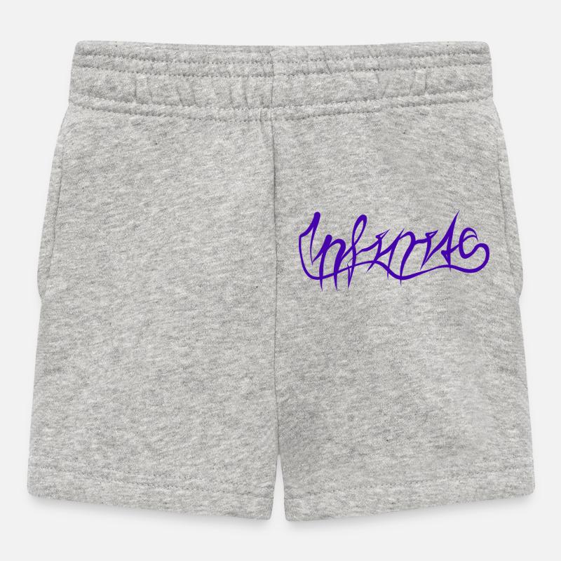 Motif de lettrage graffiti violet - Short Bébé - gris chiné