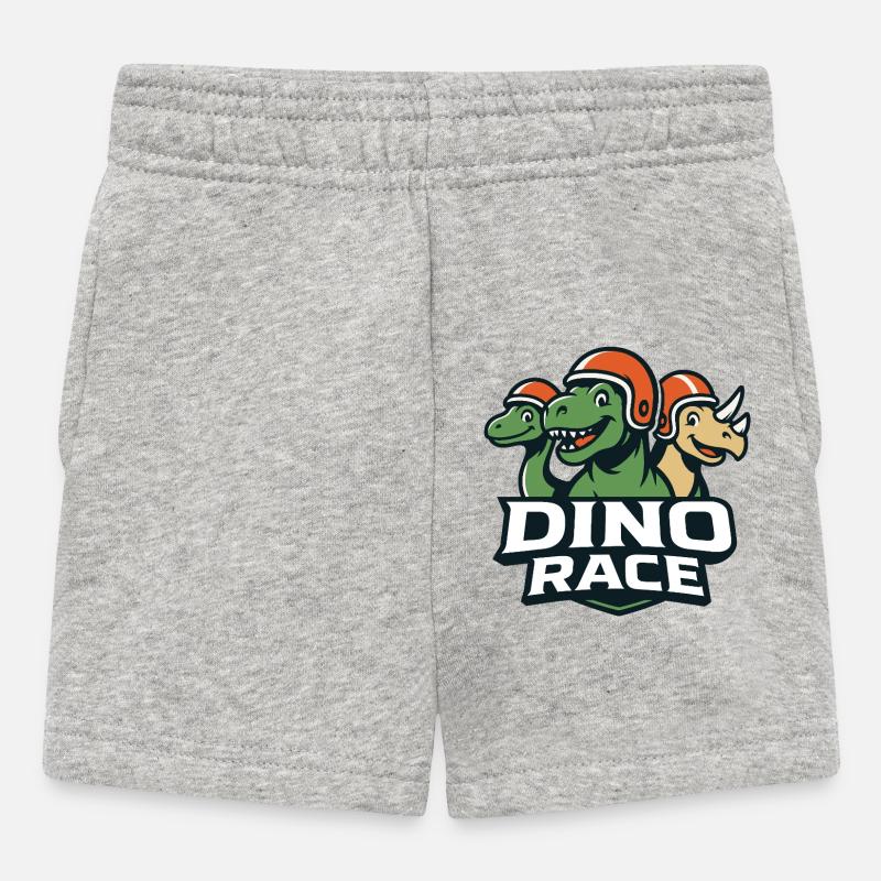 Logo Course de Dinosaure DinoRace - Short Bébé - gris chiné