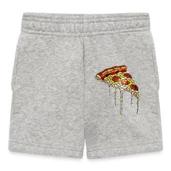 Mosaïque de pizza : conception artistique de vitrail - Short Bébé - gris chiné - Devant