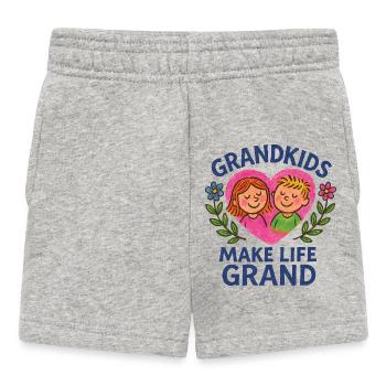 Grandkids Make Life Grand - Baby Shorts - heather grey - Front