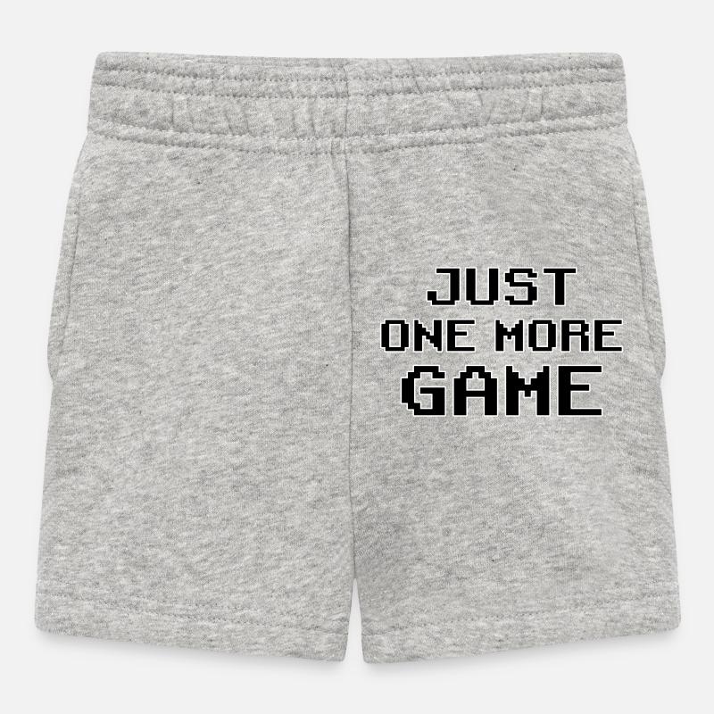 Just One More Game – Pixel Art Motivation - Baby Shorts - heather grey