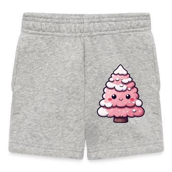 Chibi arbre enneigé rose - Short Bébé - gris chiné - Devant