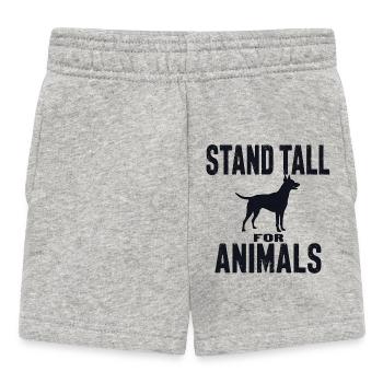 Stand Tall for Animals Dog Silhouette - Baby Shorts - heather grey - Front