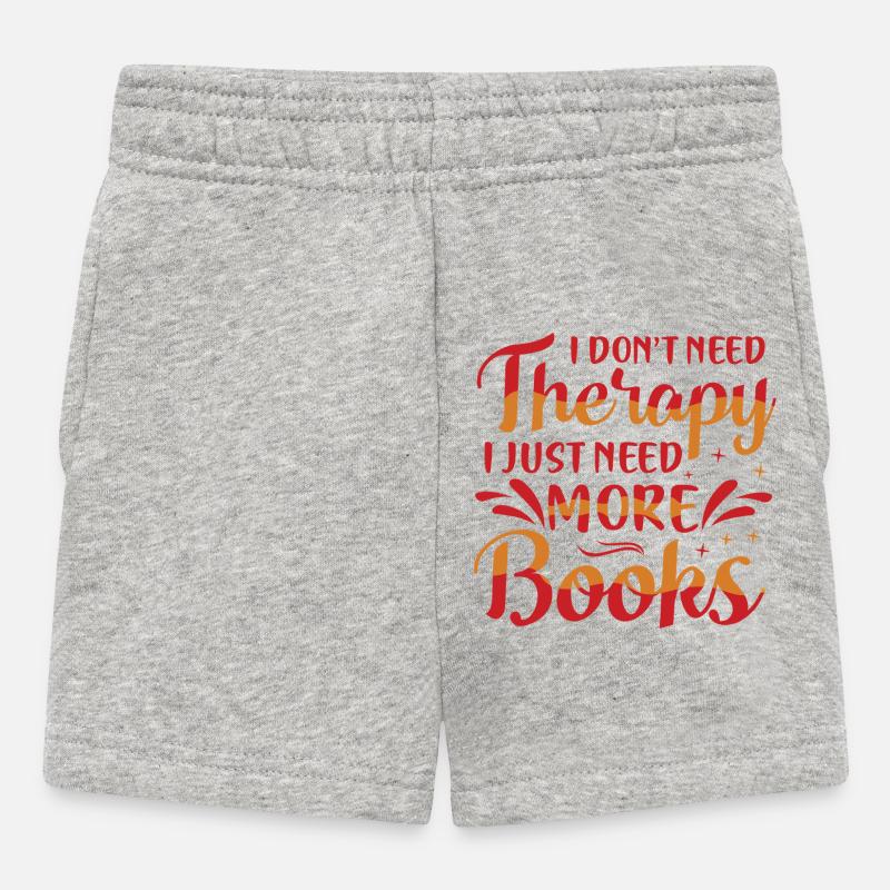 More books please typography - Baby Shorts - heather grey