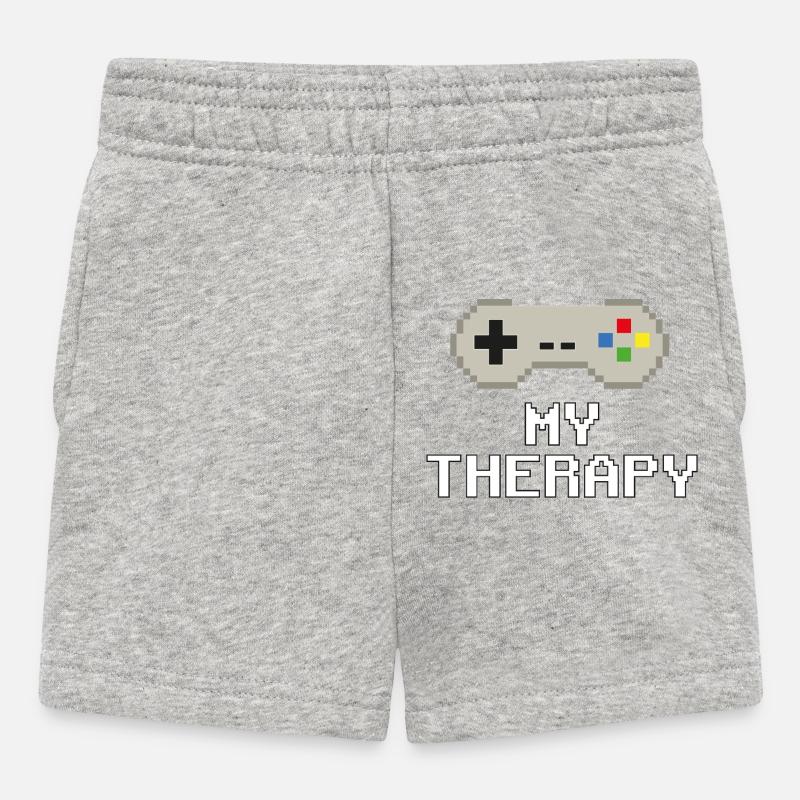 My Therapy – Pixel Power - Baby Shorts - heather grey