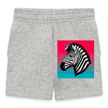 zebra - Baby Shorts - heather grey - Front