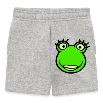 grenouille fille cils jolie femme fille fille - Short Bébé - gris chiné - Devant