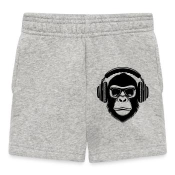 Focused Monkey Head Gaming Headphones Crew Shirt - Short Bébé - gris chiné - Devant