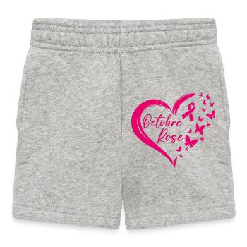 Octobre Rose Ruban Sensibilisation - Short Bébé - gris chiné - Devant
