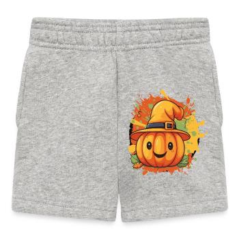 Citrouille Chapeau de Sorcière Fun Design - Short Bébé - gris chiné - Devant