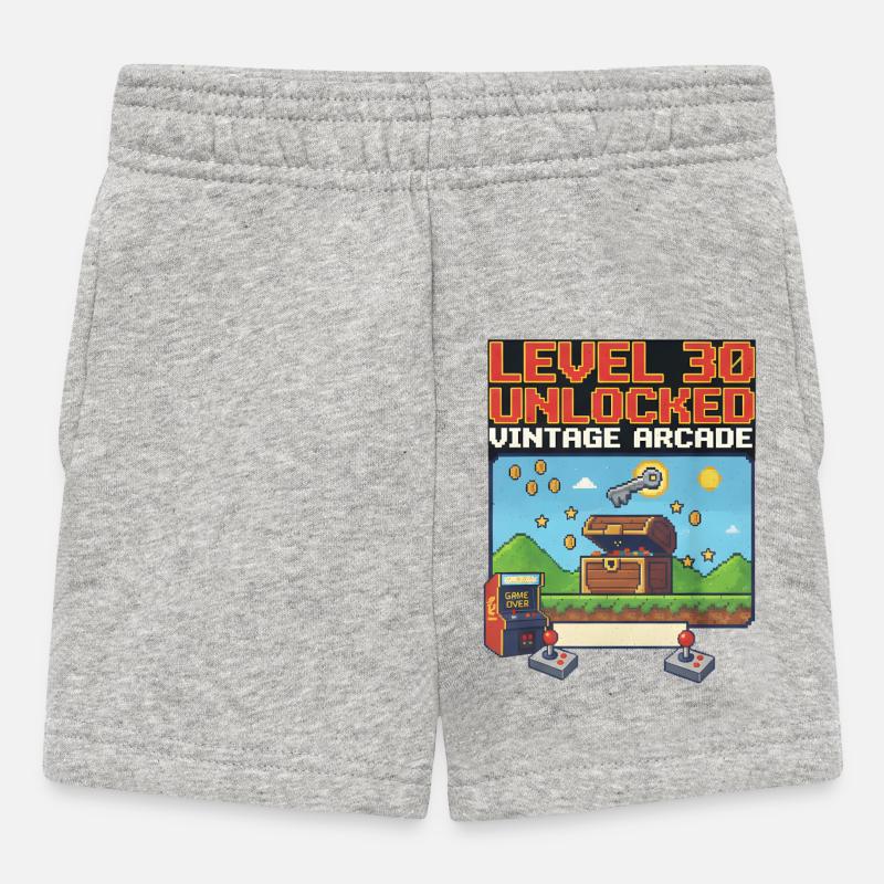 Niveau 30 Arcade vintage débloquée - Short Bébé - gris chiné