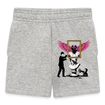 Winging Mask and Fragment - Baby Shorts - heather grey - Front