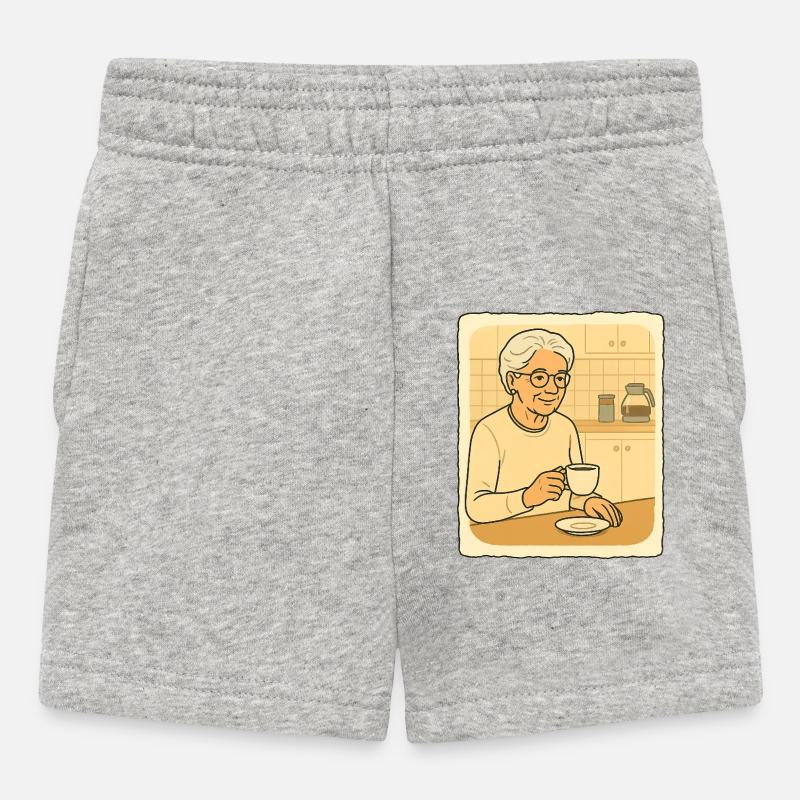 Le moment café de grand-mère - Short Bébé - gris chiné