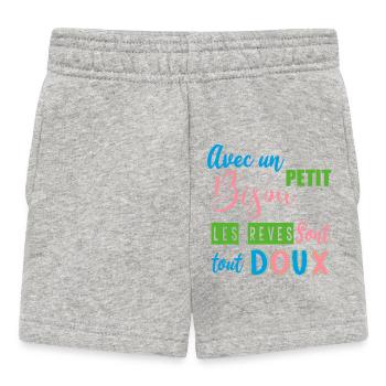 With a Sweet Kiss - Baby Shorts - heather grey - Front