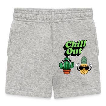 Chill Out Cactus and Pineapple - Baby Shorts - heather grey - Front