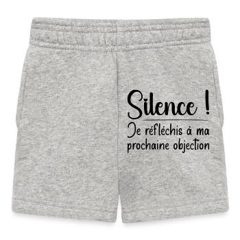 Silence ! Je réfléchis à ma prochaine objection - Short Bébé - gris chiné - Devant