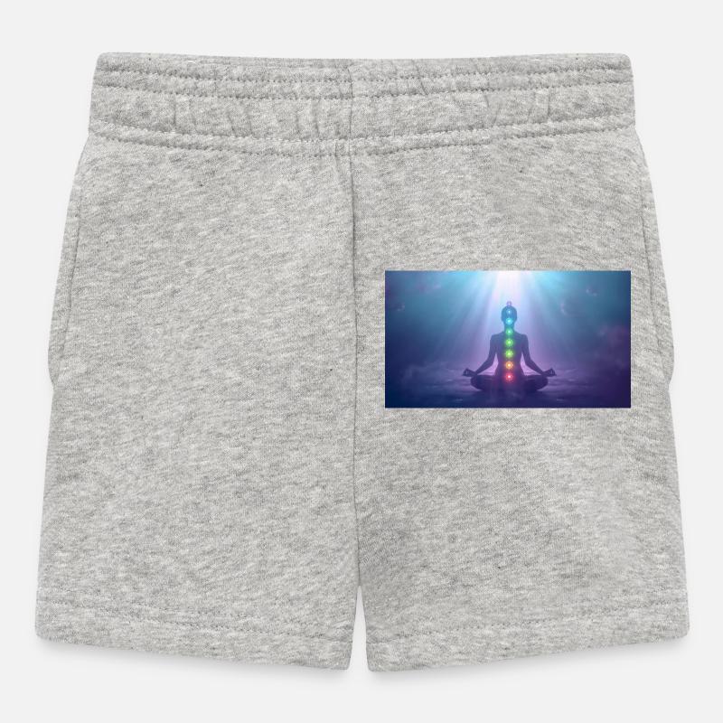 Chakra Méditation Rayons de Lumière Yoga - Short Bébé - gris chiné