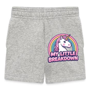 Unicorn My Little Breakdown Cartoon - Baby Shorts - heather grey - Front