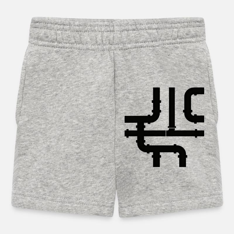 Black Cane Net Pattern - Baby Shorts - heather grey