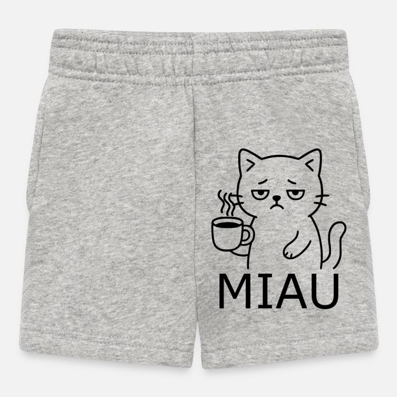 Müde Katze - Baby Shorts - Grau meliert