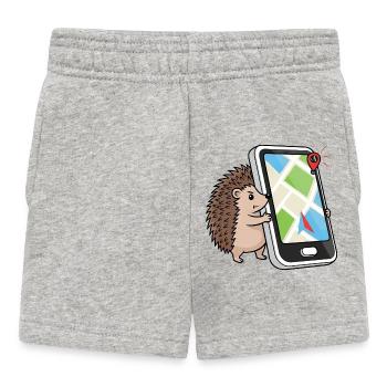 drôle hérisson smartphone gps urbaniste géocaching - Short Bébé - gris chiné - Devant