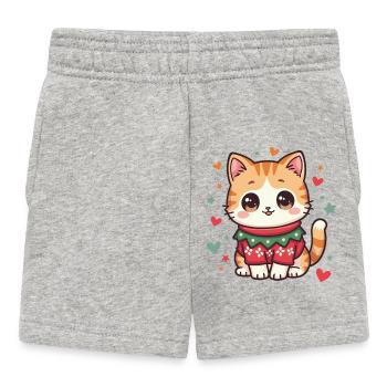 Chat de Noël - Short Bébé - gris chiné - Devant
