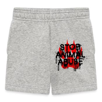 Stop à la maltraitance animale - Short Bébé - gris chiné - Devant