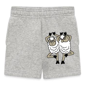 Schaf Paar Verärgert Gestört Baum Pose Yoga Rempel - Baby Shorts - Grau meliert - Vorne