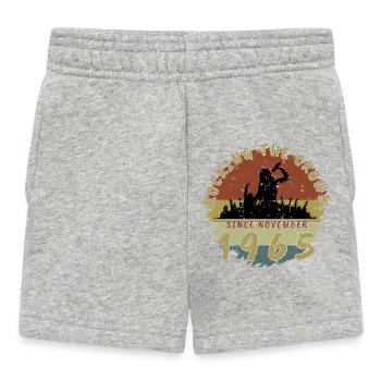 60th Birthday Rocking the crowd SNG 11/1965 - Baby Shorts - heather grey - Front