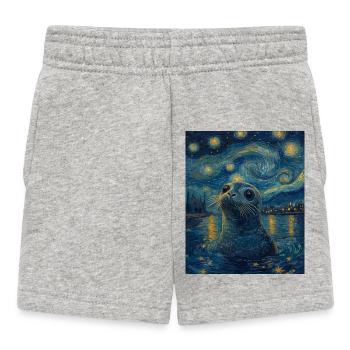 Robbe Van Gogh Style Starry Night - Baby Shorts - heather grey - Front