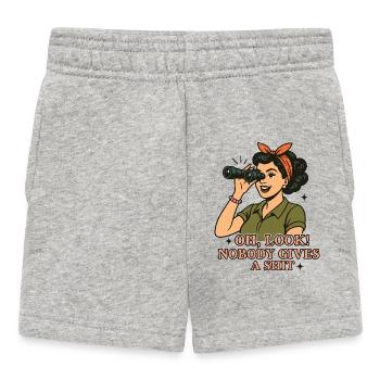 Oh, look! Nobody gives a 💩 - Baby Shorts - heather grey - Front