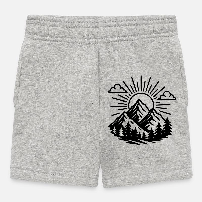 Berge - Baby Shorts - Grau meliert