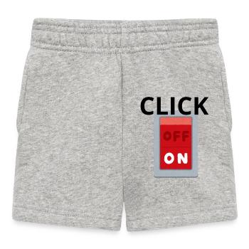 Retro OFF ON Schalter Rot - Klick - Baby Shorts - Grau meliert - Vorne